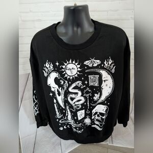 NWT Romwe Black Graphic Shirt
